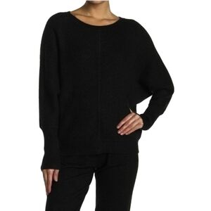 NWT Cyrus Black Dolman Sleeve Ribbed Texture Sweater Rayon Polyester Nylon 1X